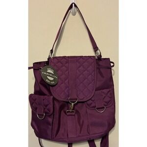 Travelon Anti-Theft Convertible Backpack Tote Shoulder Bag Purple New With Tags